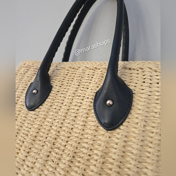 Brooks Brothers Straw Tote Bucket Bag - Picture 4 of 9